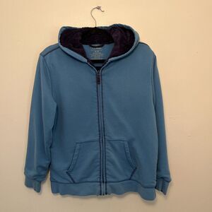 LL Bean Kid’s Unisex 1912 Sherpa Fleece Lined Hoodie Heavyweight, Blue- XL (18)